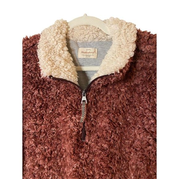 Weatherproof Vintage Women's Frosty Tipped Sherpa Pullover Wine Size XL Soft - Picture 3 of 10
